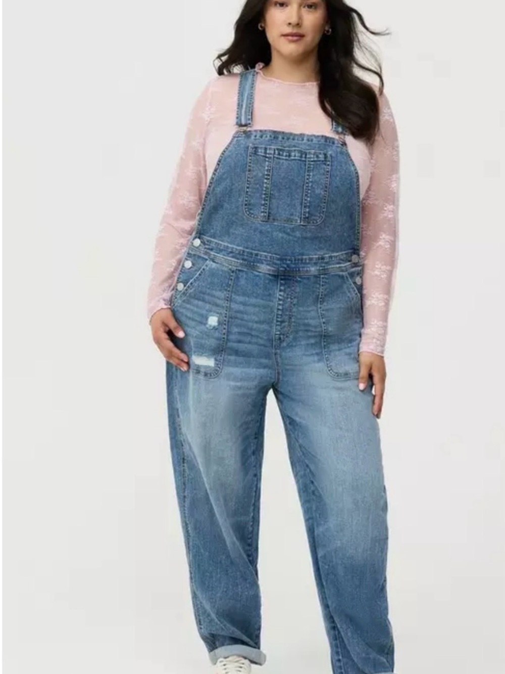 torrid Light Blue Washed Denim Overalls